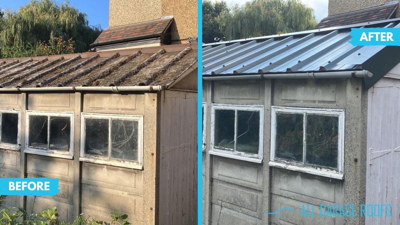 Garage roof replacement with new felt