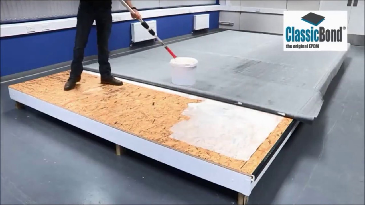 EPDM rubber flat roof installation