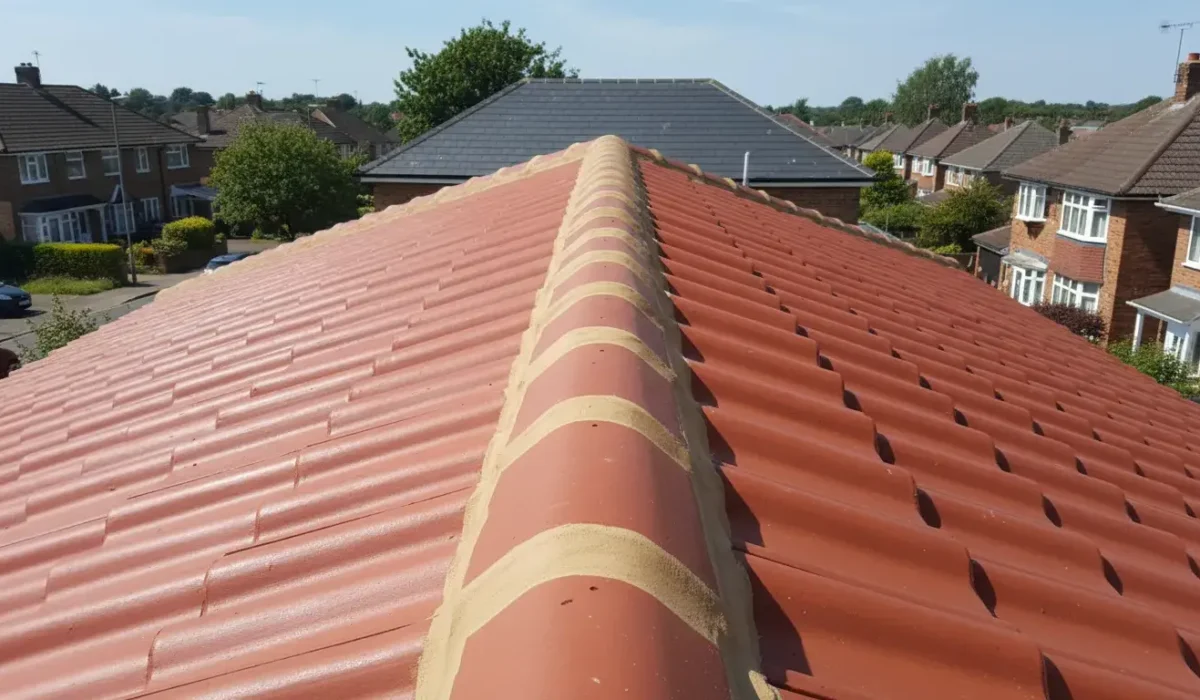 Ridge tile re-bedding with dry ridge system